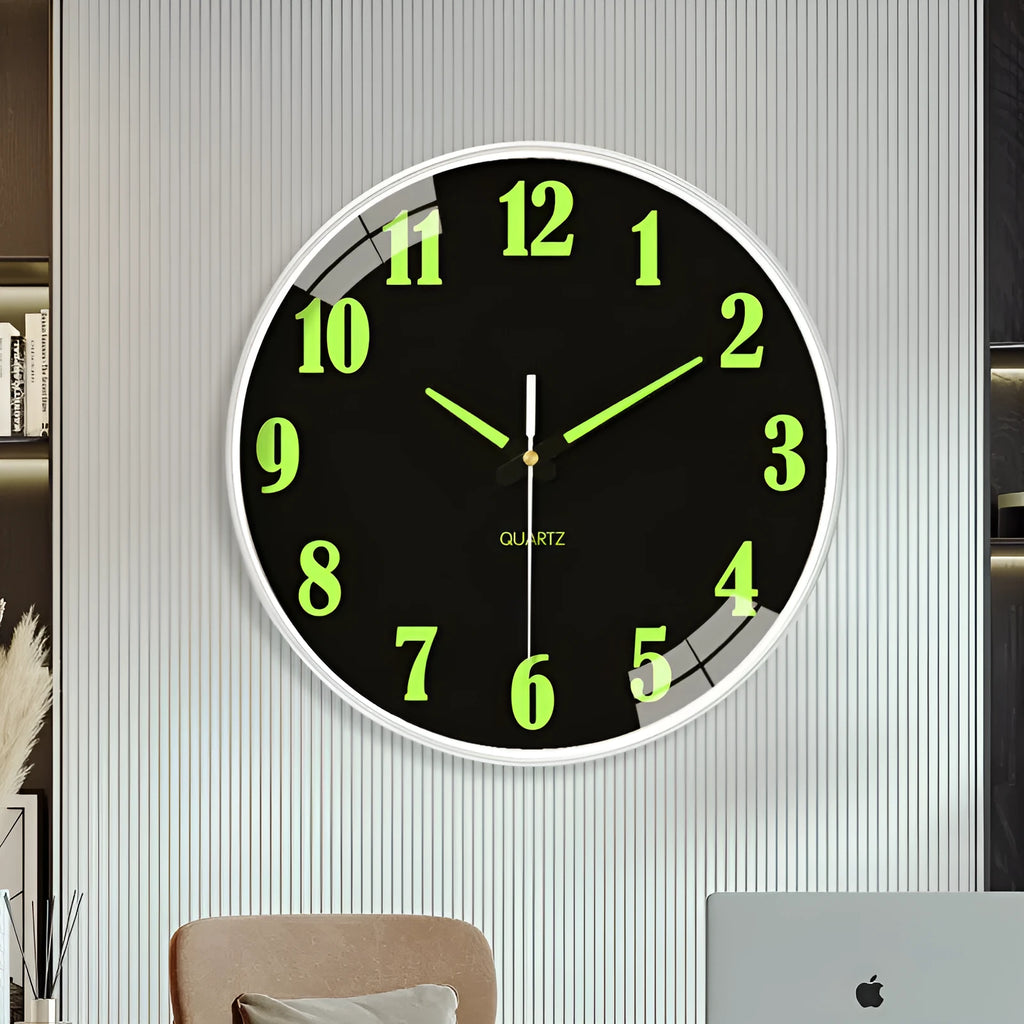20cm modern wall clock with luminous display and silent movement for home and office