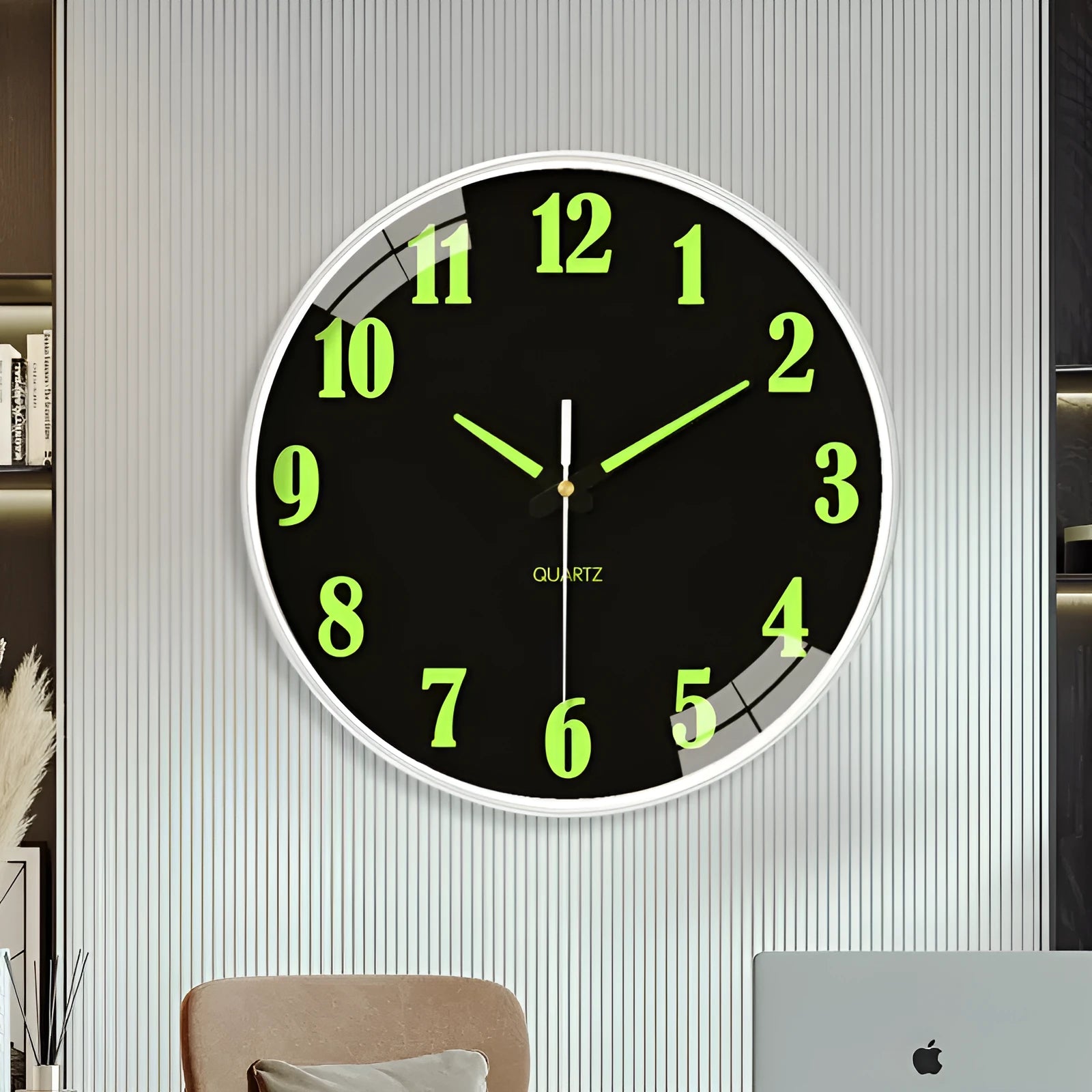 20cm modern wall clock with luminous display and silent movement for home and office