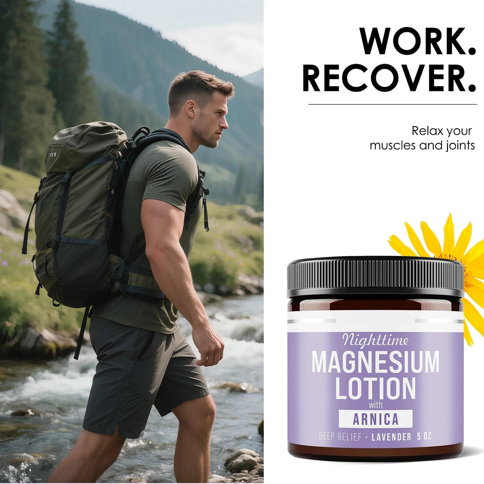 150ml jar of magnesium body butter cream with shea butter and grape seed oil