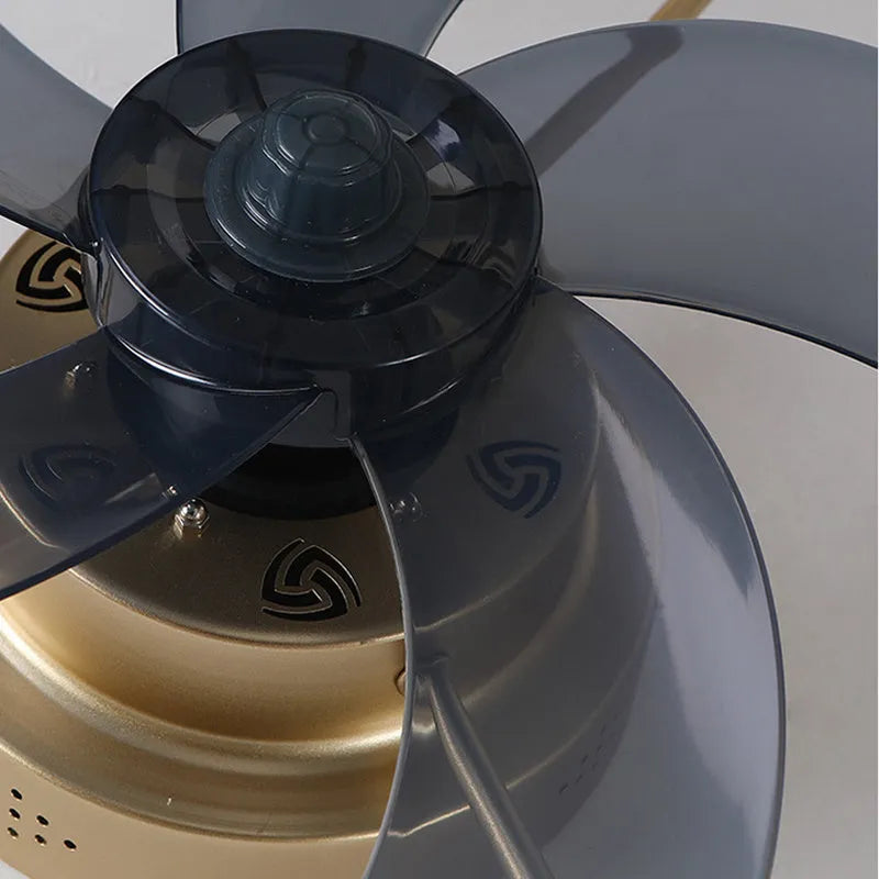 Nordic-style ceiling fan lamp with remote control, LED lighting, and 50cm diameter in coffee gold colour