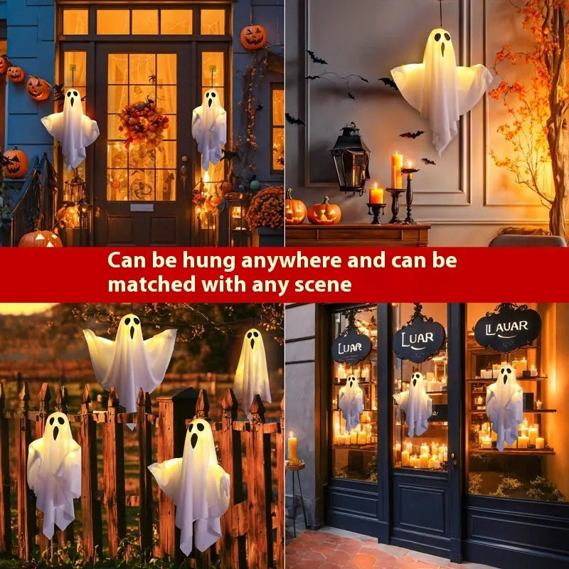 White cloth ghost light with luminous glow for Halloween indoor parties