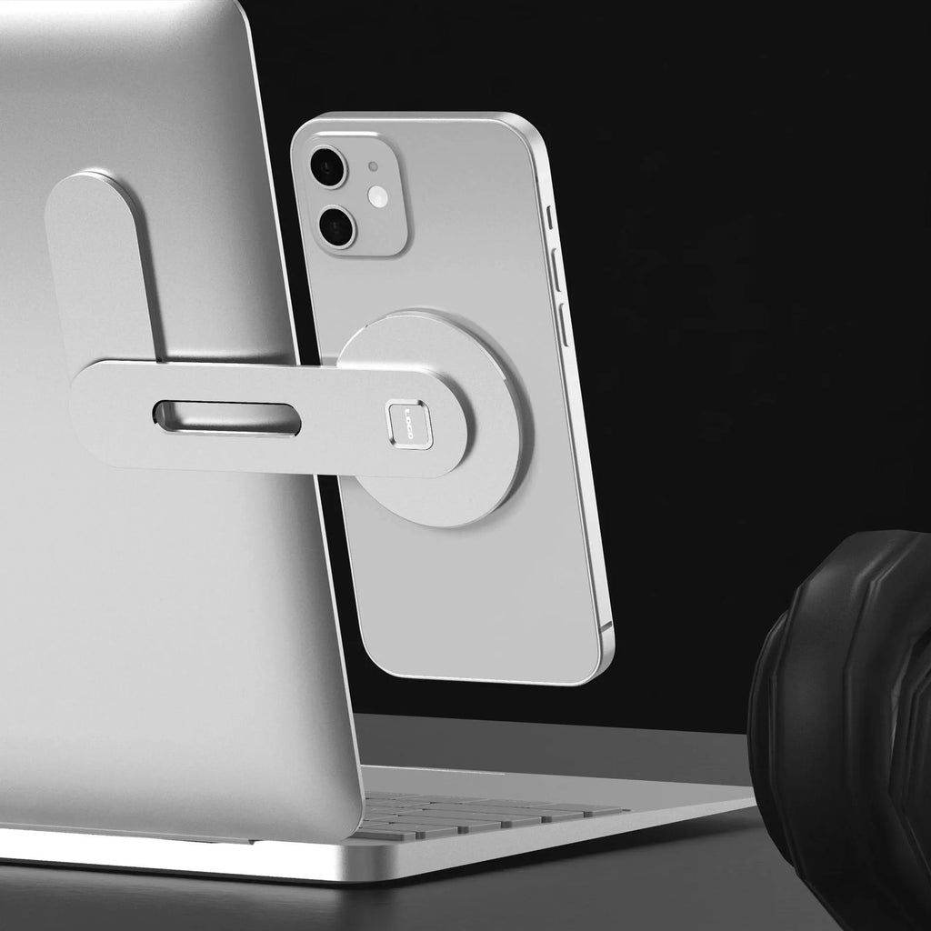 Aluminium magnetic expansion bracket for notebook computers with arc-shaped magnetic strip