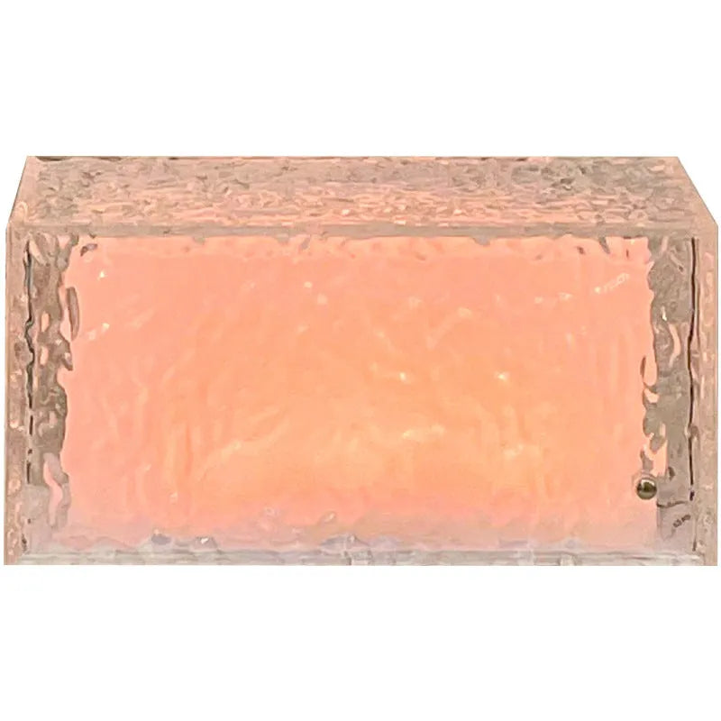 Geometric ice cube shaped acrylic night lamp with touch controls and colour changing lights