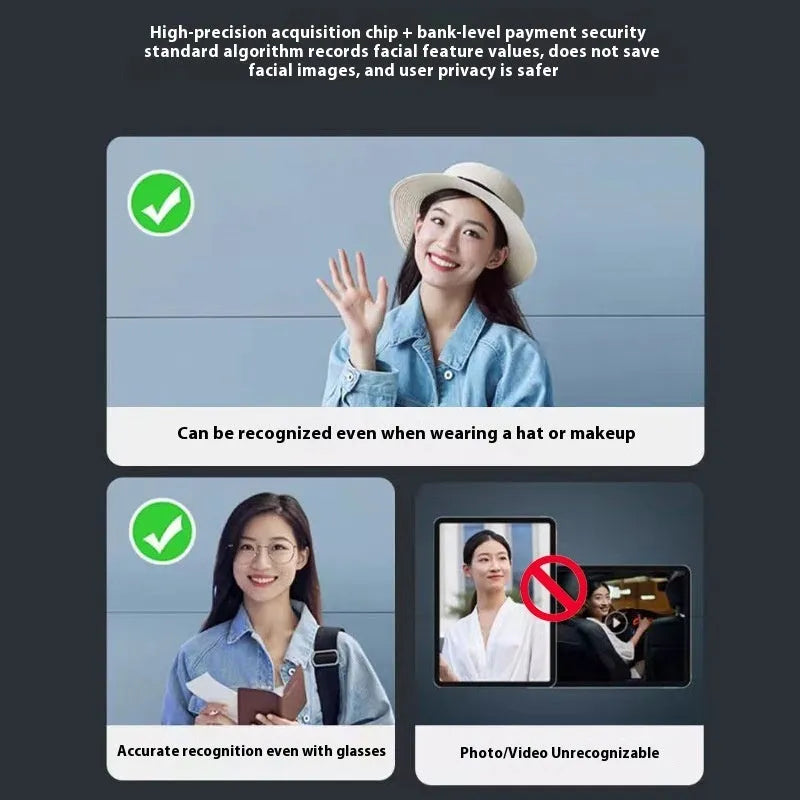 F7 face recognition smart door lock with fingerprint scanner and password keypad in aluminium housing