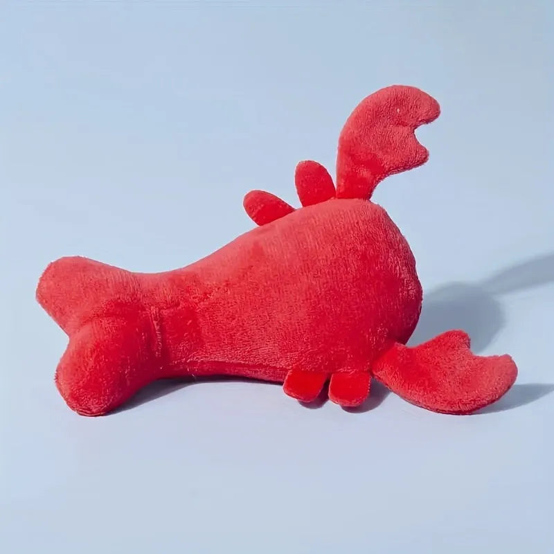 Red lobster squeaky dog toy for small and medium dogs