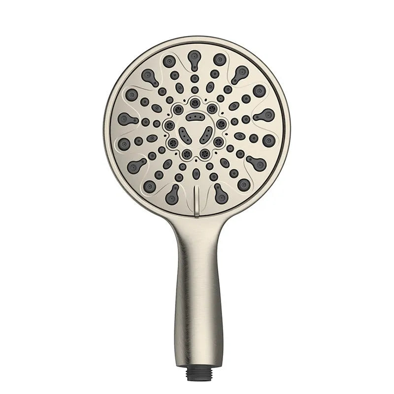 Portable 6-inch handheld shower with electroplated finish showing spray function selector