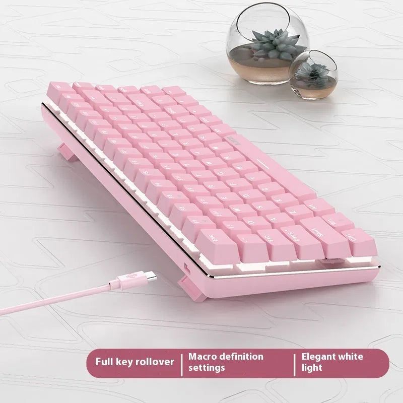 82-key mechanical keyboard with white backlight illumination and metal construction