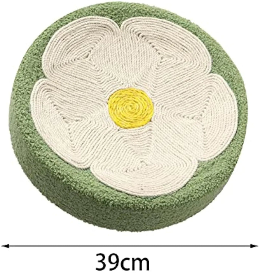 Green round sisal cat scratcher bowl lounge bed measuring 39cm diameter