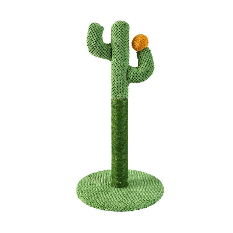 Cactus or coconut tree themed cotton-thread cat scratch board and climbing pole for cats