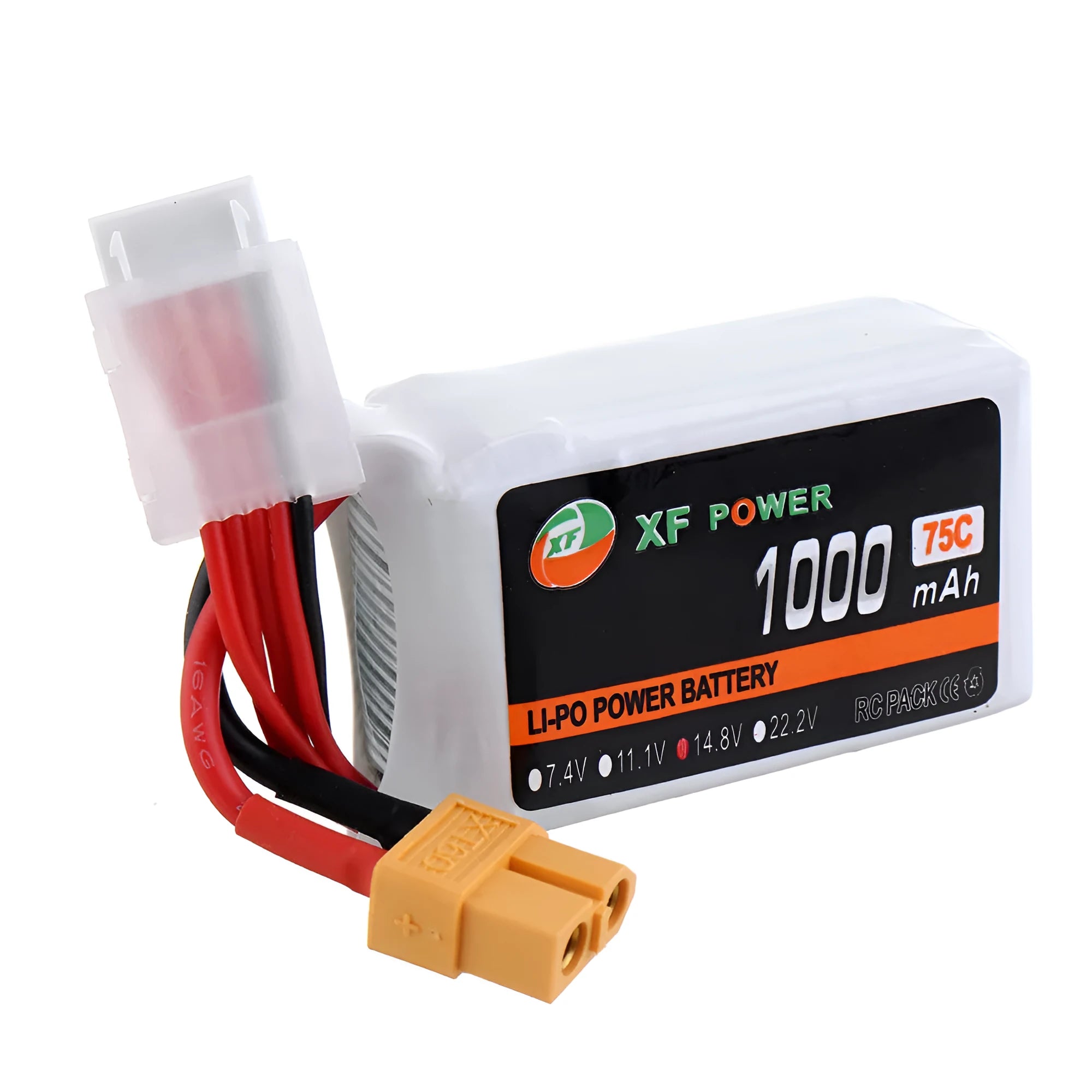 XF Power graphene drone lithium battery 14.8V 1000mAh 75C with XT60 plug shown in standard colour