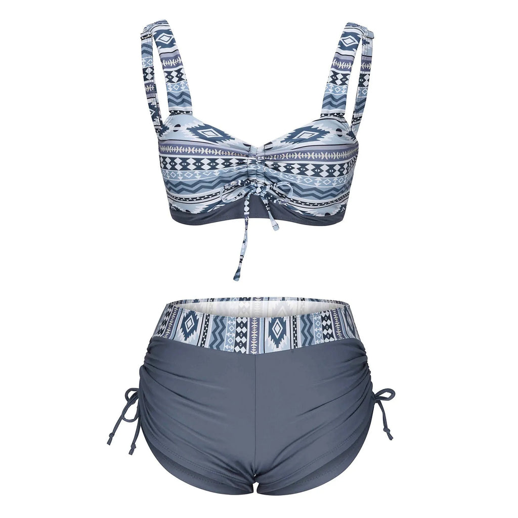 Women's bright coloured split bikini swimsuit without underwire, sizes S M L XL 2XL.