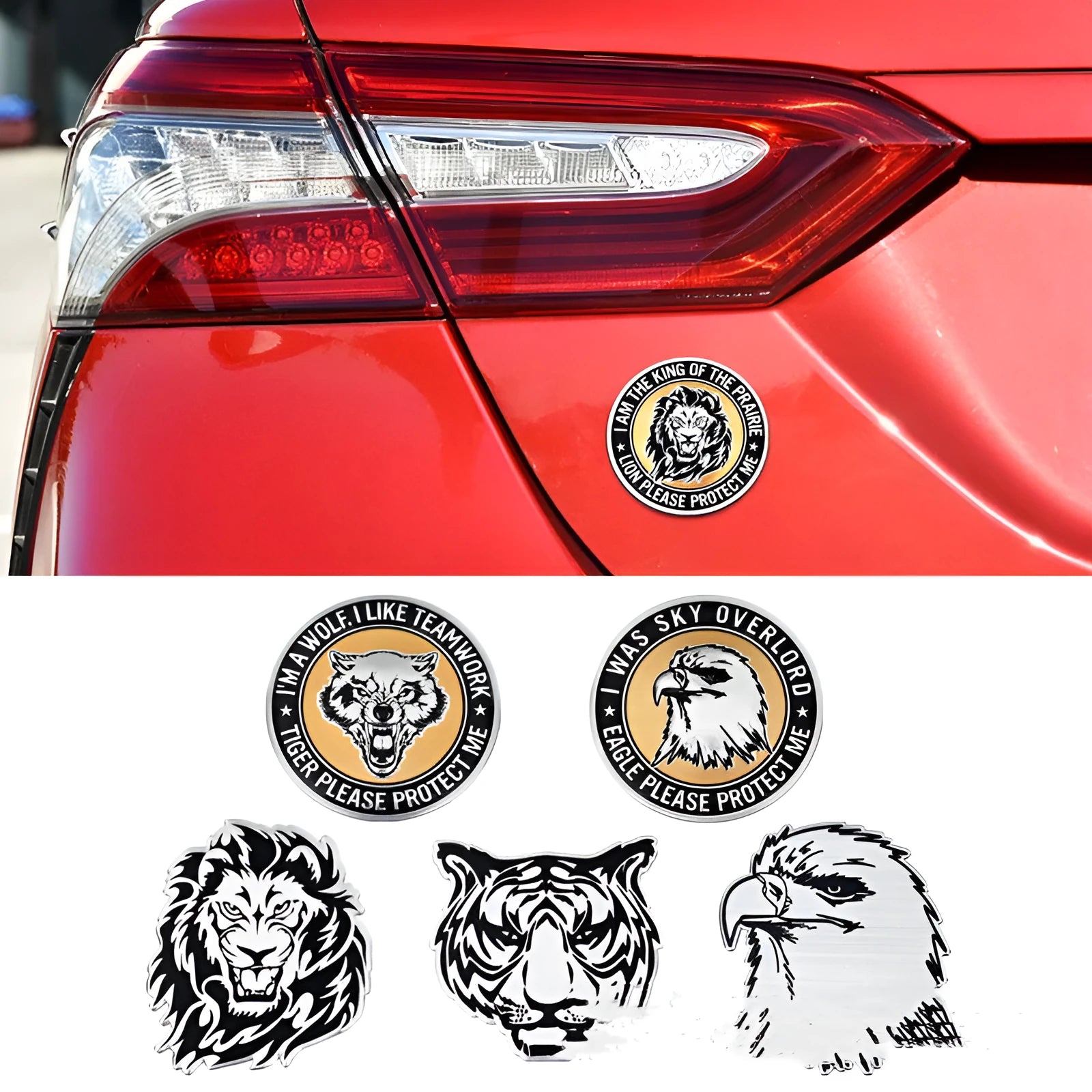 Aluminium car body sticker with animal design options for vehicle exterior modification