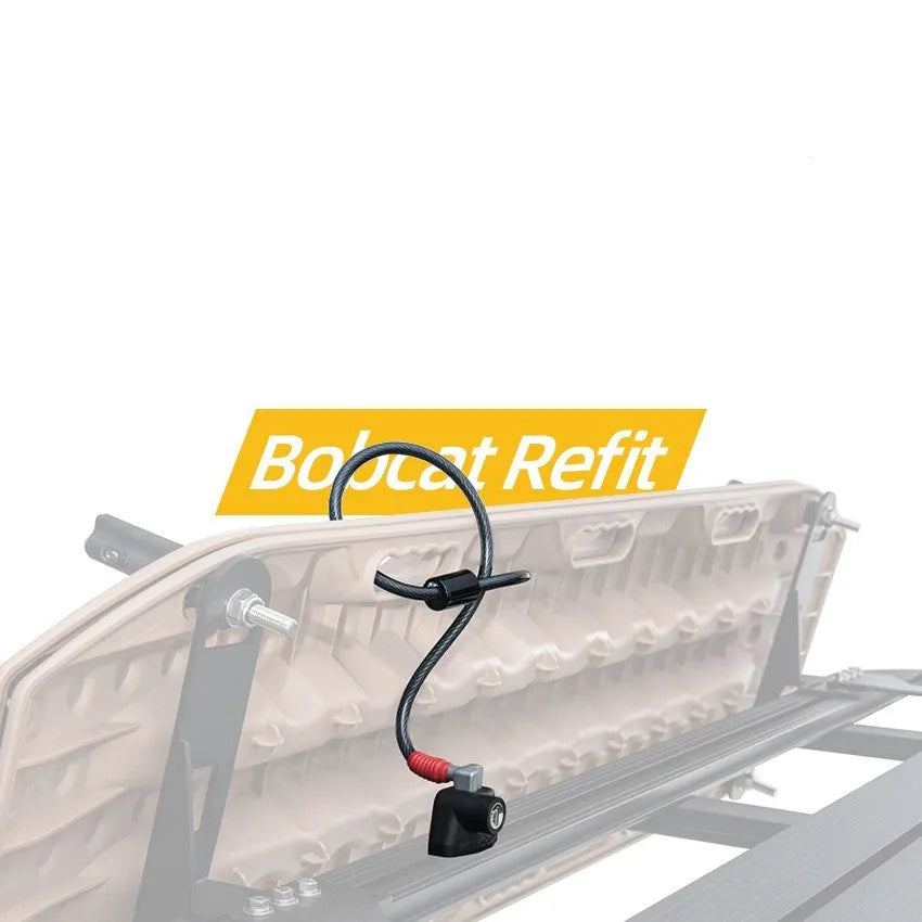 Plastic sheathed steel cable lock for roof platform equipment security during camping