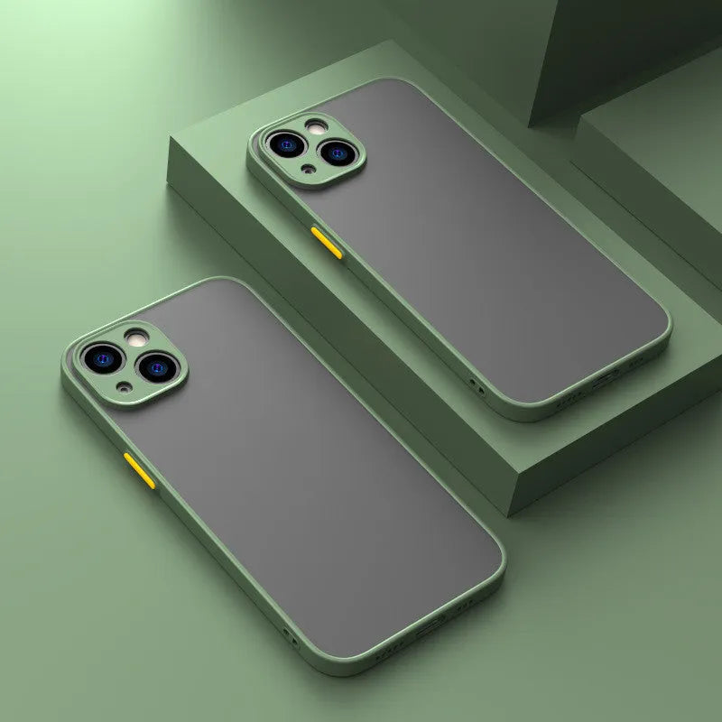 Fine hole skin-sensing hard protective iPhone case in dark night green colour.