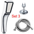 Orange hand-held pressurised shower head with rain function, complete shower set