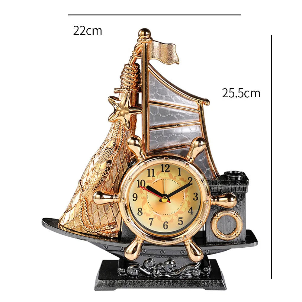 Fashion bedroom alarm clock with gold or silver metallic finish creative home decor