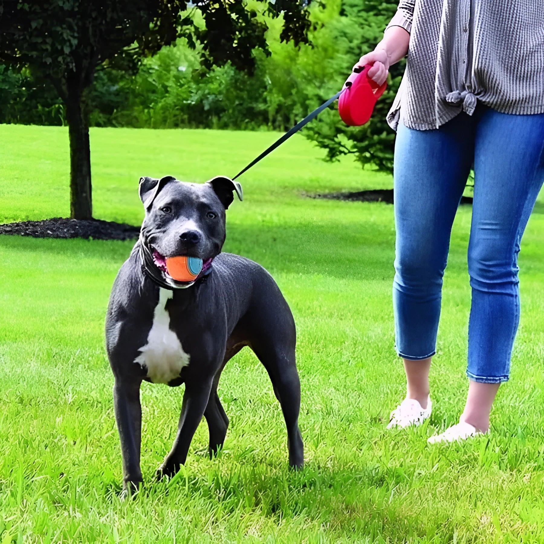 TPR dog toy ball with squeaker in two-tone colours, 6.5cm diameter