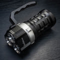 Aluminium alloy diving and outdoor torch flashlight with high brightness display.