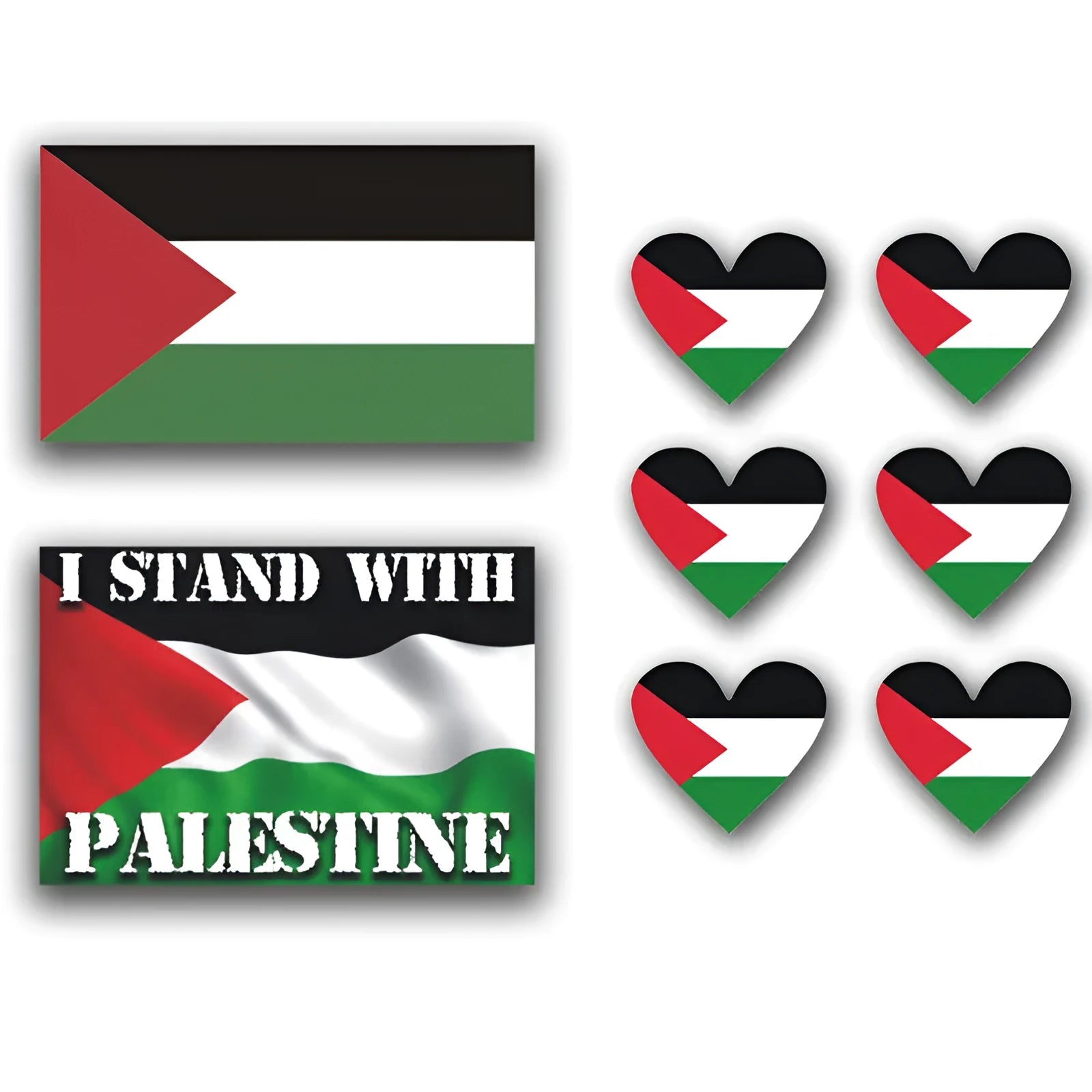 Palestinian flag car decal sticker made from PET vinyl for vehicle exterior.