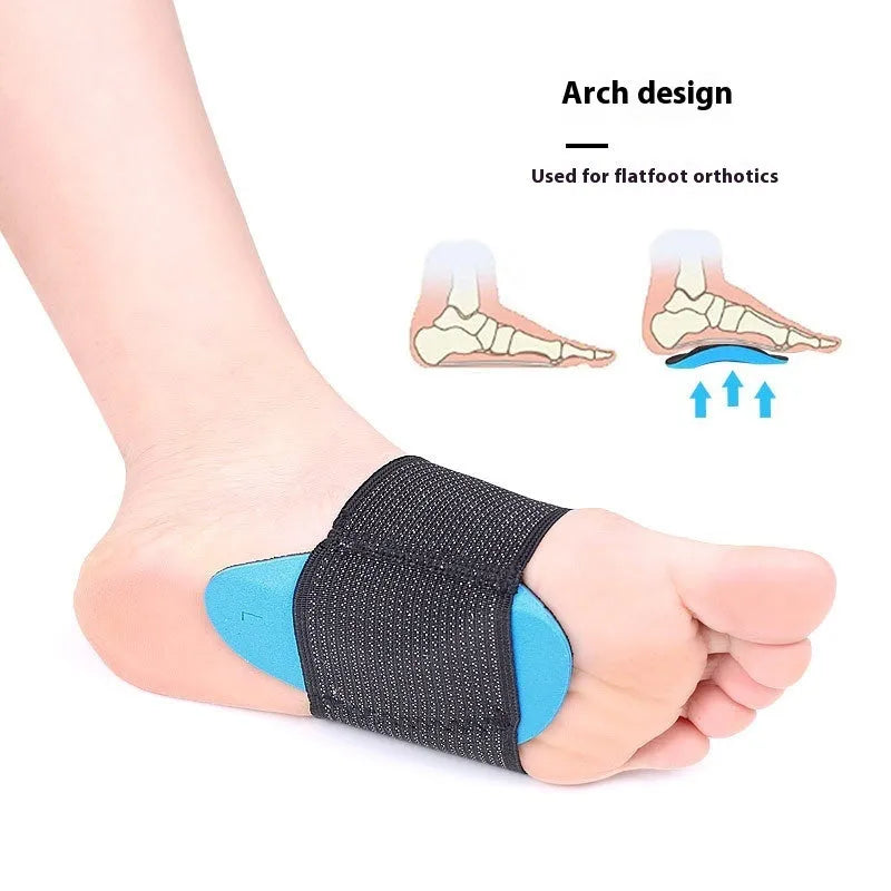 Blue elastic bandage arch support foot pad for adults and children with flat foot