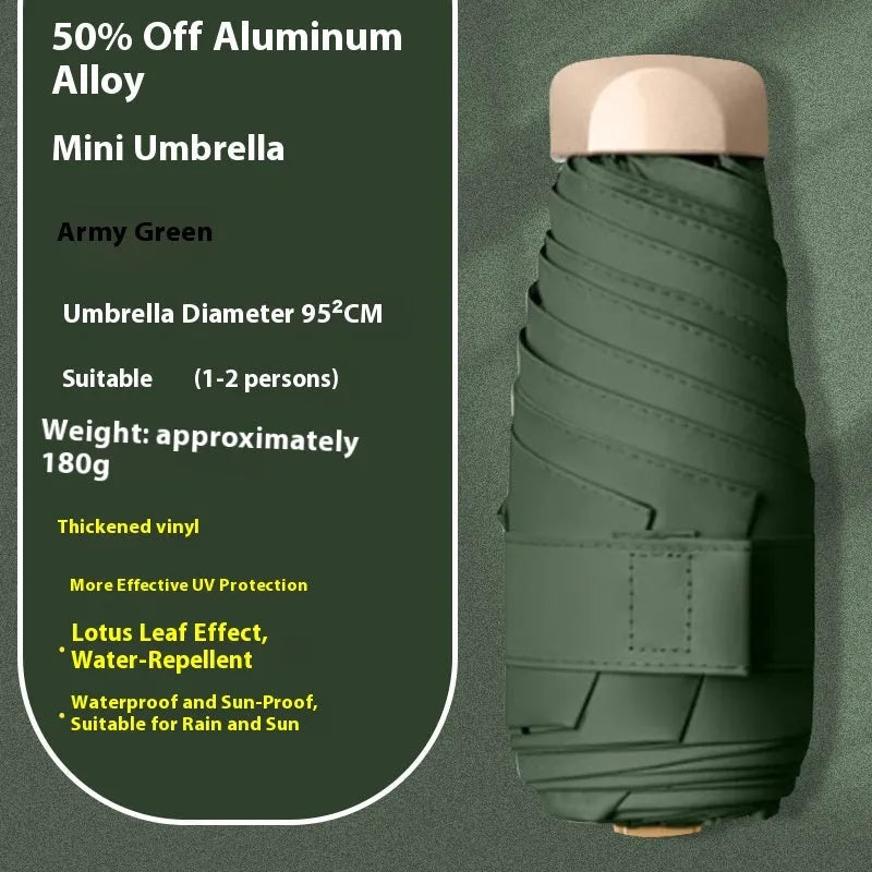 Five-fold manual umbrella in a choice of colours with alloy bones and vinyl-laminated fabric.