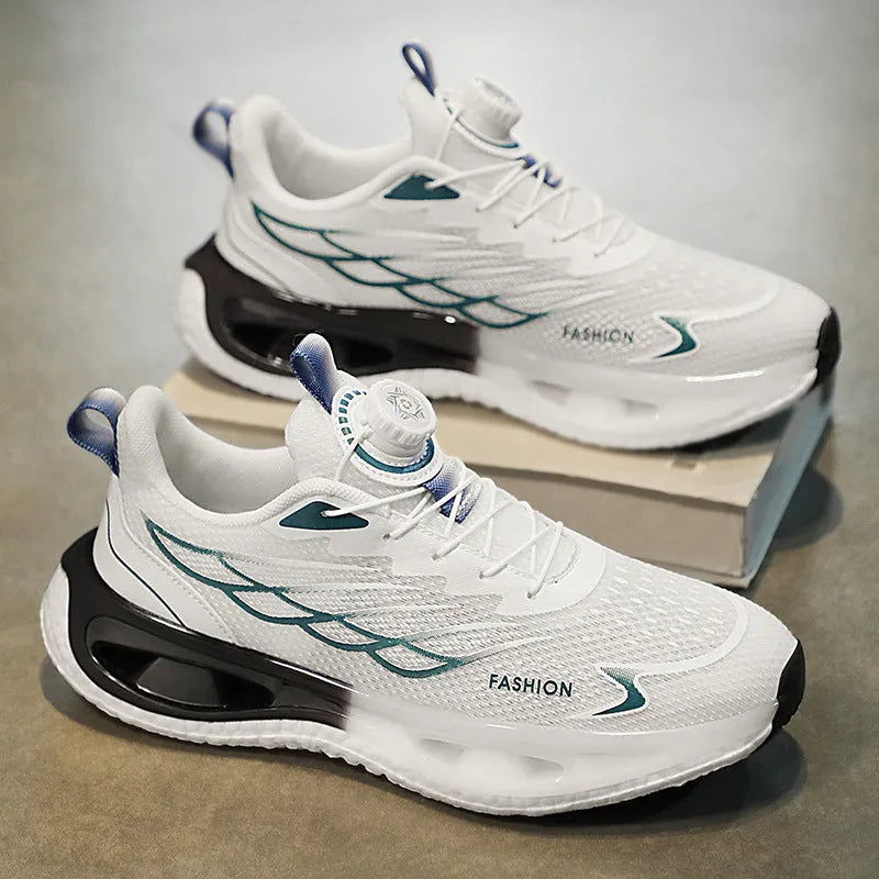 Youth low-top sneakers with shock absorption rotating button in mesh or leather options