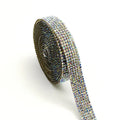 Self-adhesive electroplated glass water drill strips for clothing and shoe decoration in white and AB colours