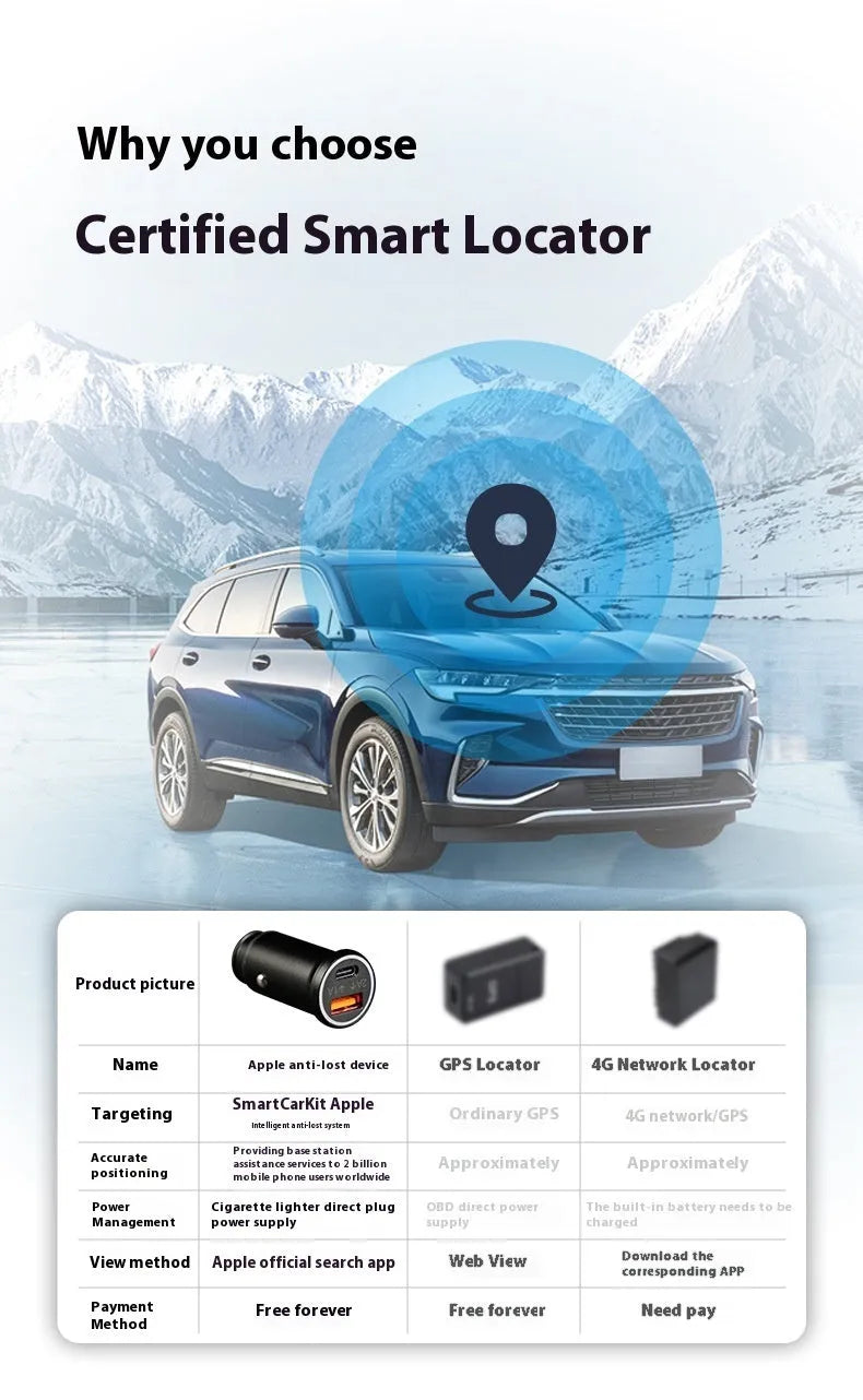 Black ABS plastic car charger GPS locator device for vehicle tracking