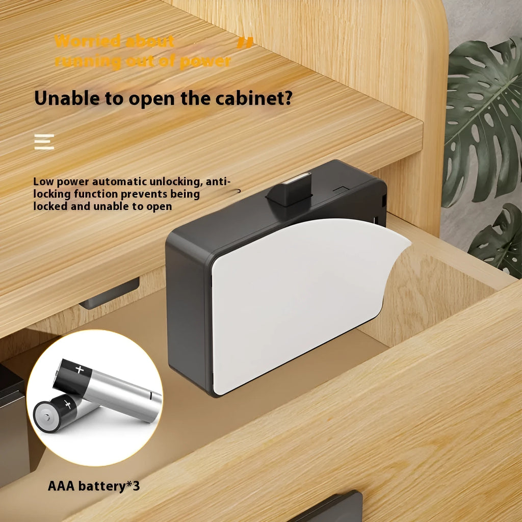 F079 punch-free drawer lock with removable card for wardrobes and cabinets
