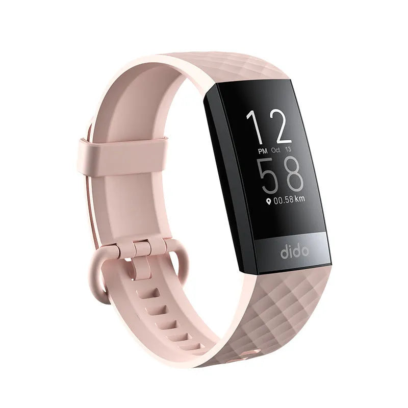 Y6 Black smart health bracelet showing blood pressure, SpO2 and ECG monitoring on 1.1-inch screen