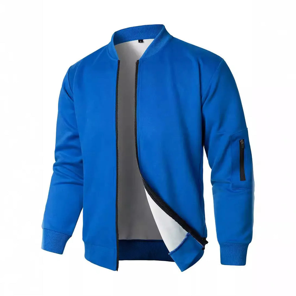 Men's loose-fitting knitted jacket in cotton with long sleeves, shown in black colour option