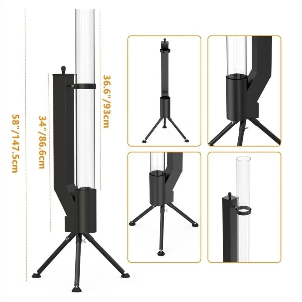 Vertical cast iron wood burning rocket furnace courtyard heating stove