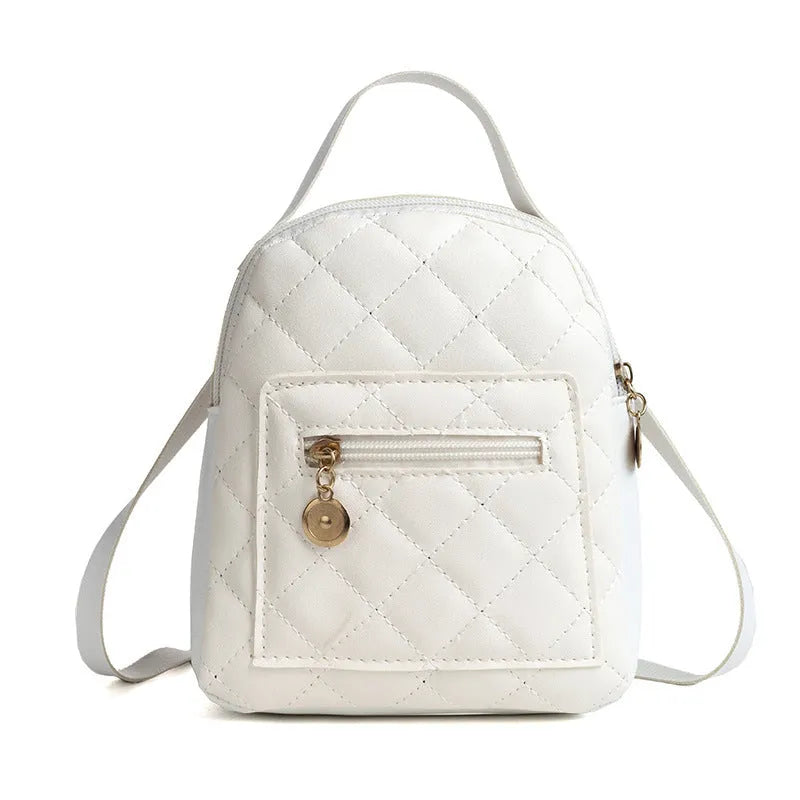 Girls' Korean style embroidered hardback backpack in vertical square shape with sandwich pocket