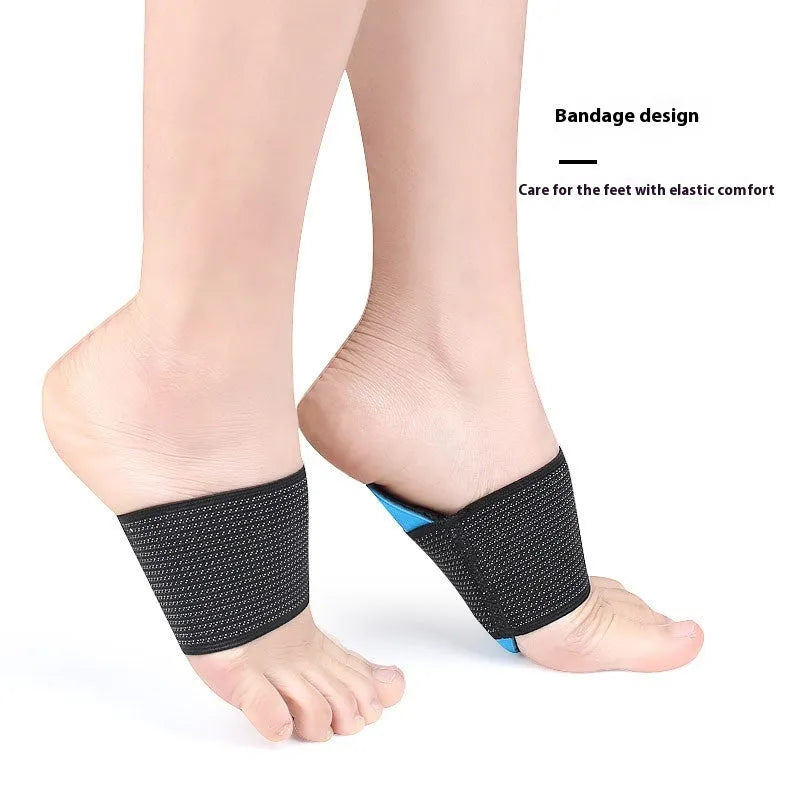 Blue elastic bandage arch support foot pad for adults and children with flat foot
