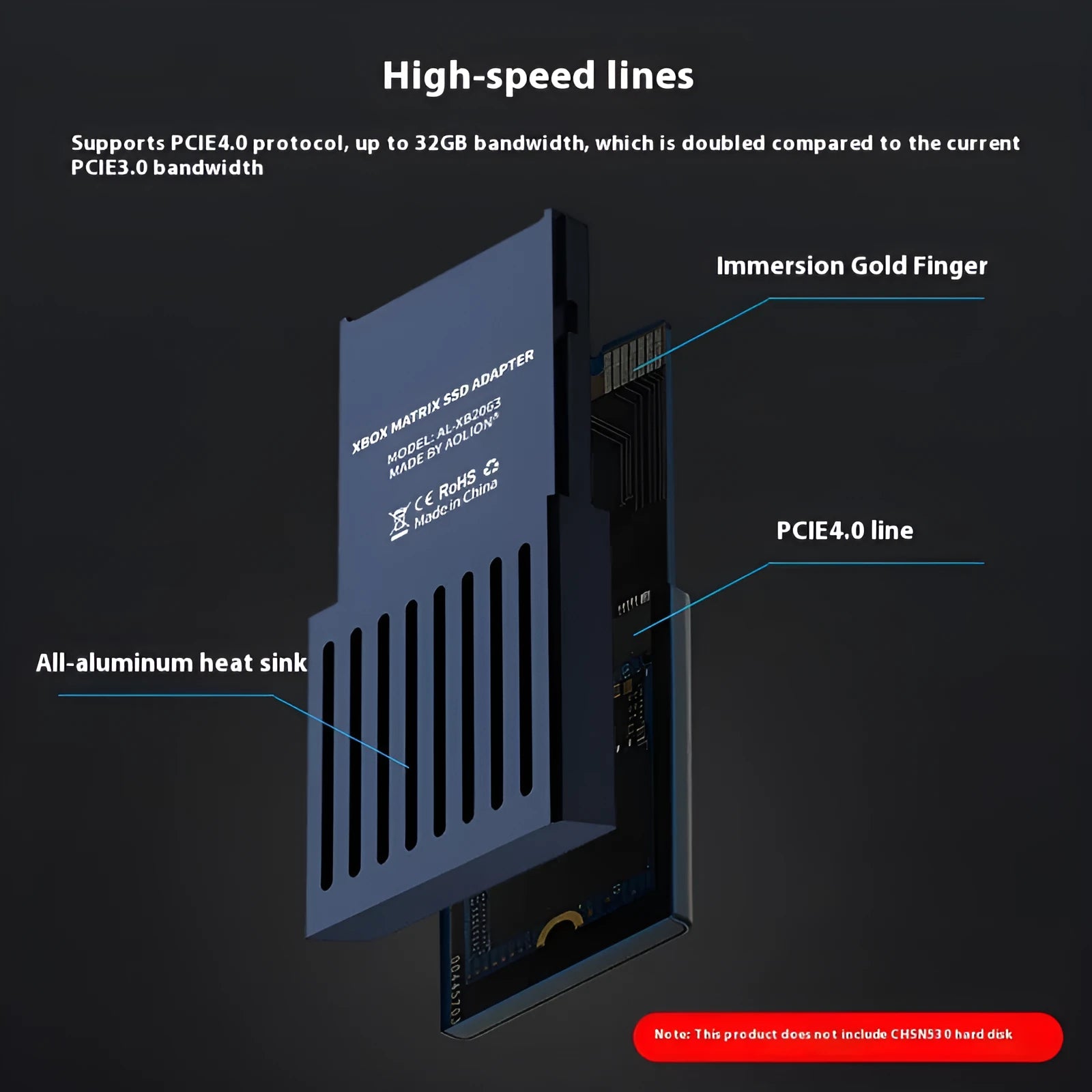 Aluminium alloy Xbox Series X and S hard disk switching box with screwdriver and manual.