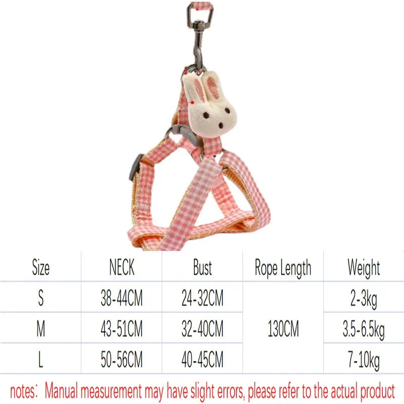 Small dog harness and leash set in blue with quick-release buckles and anti-pull design