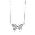 Women's magnetic snap butterfly clavicle chain necklace in gold finish showing twisted chain detail