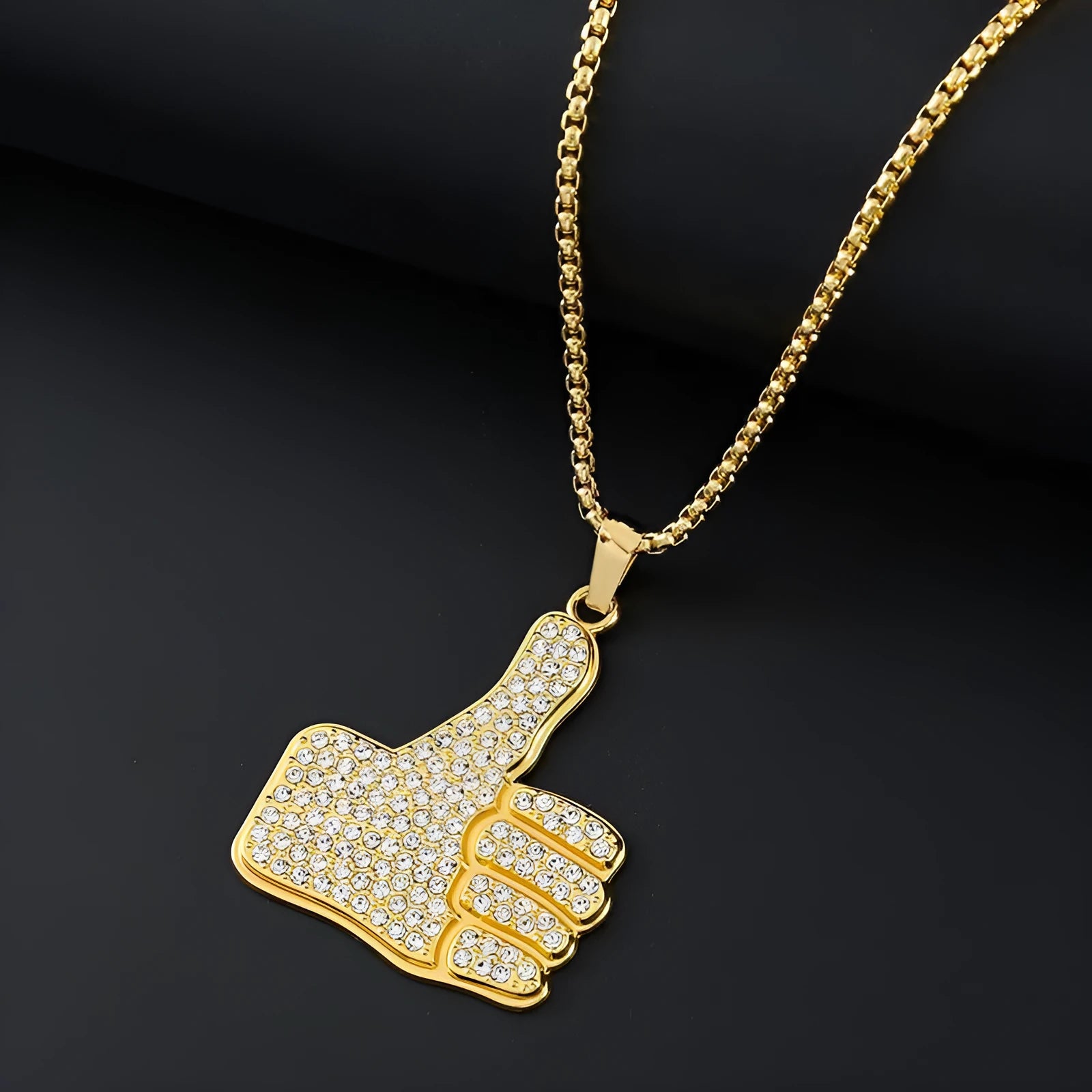 Geometric zircon alloy necklace for women with gold colour pendant and personality styling