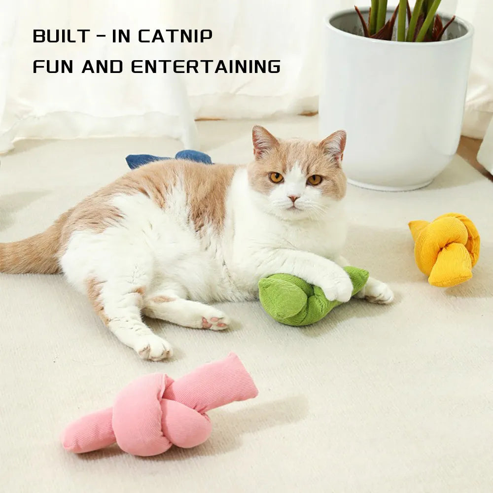White knotted cotton rope dog toy for tug of war and chewing