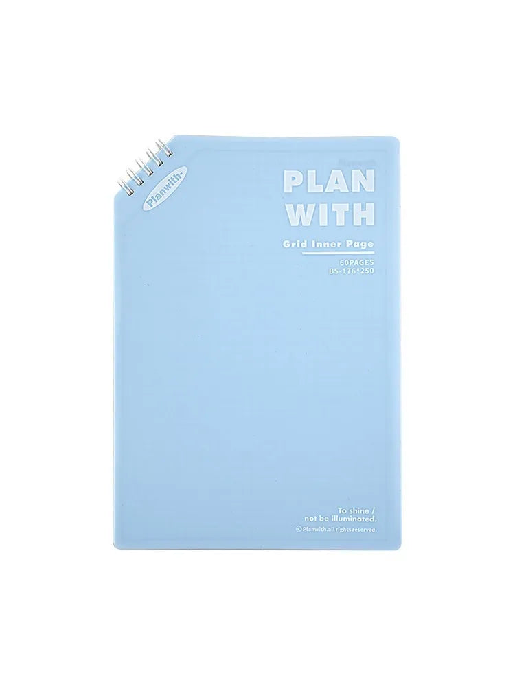 Oblique Angle Book Series Artsy Ins Style notebook in A5 or B5 size with white or plaid blue cover