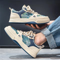 Canvas casual shoes with flat heel design in Milan green and beige colour options