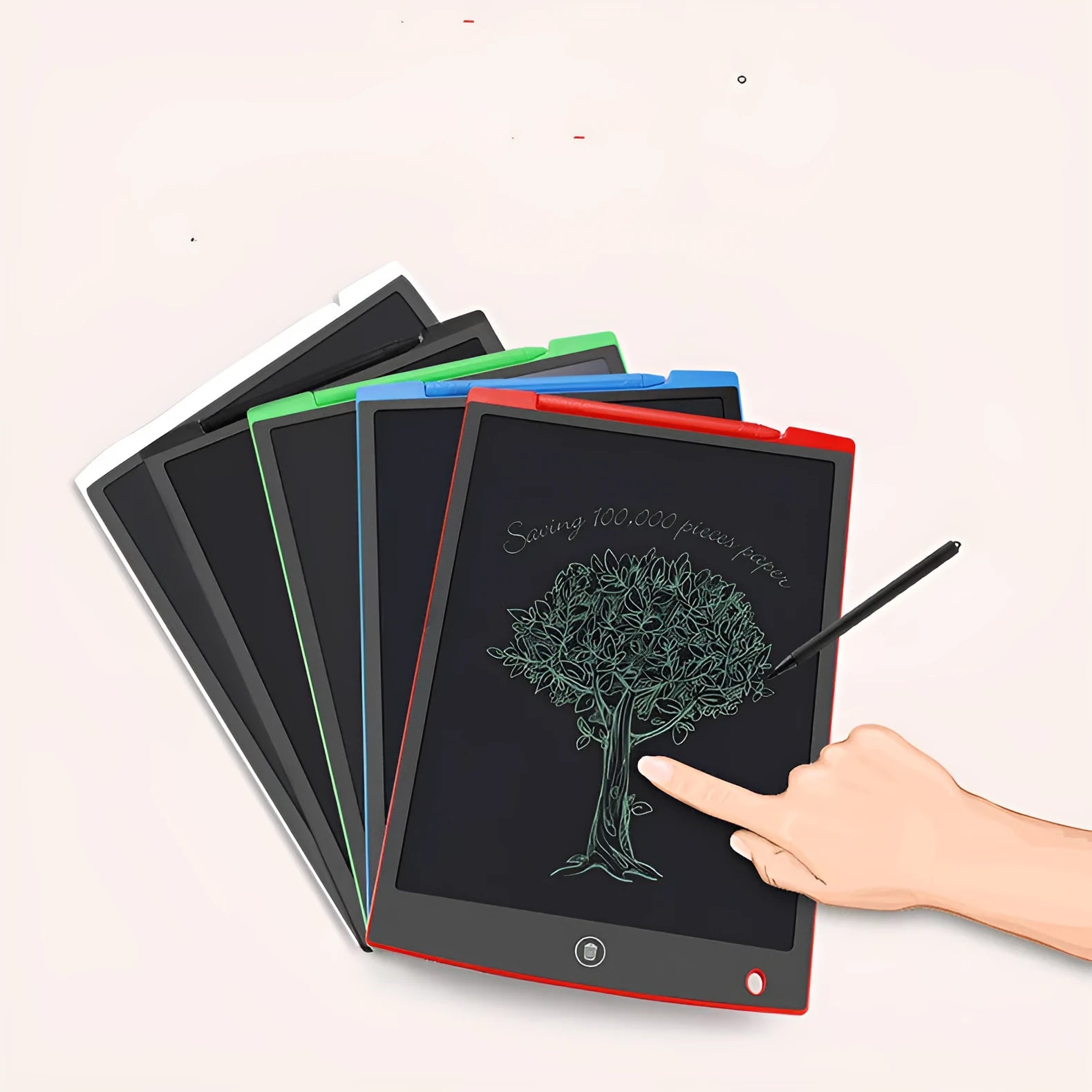 LCD electronic writing board for children with stylus on pressure-sensitive screen