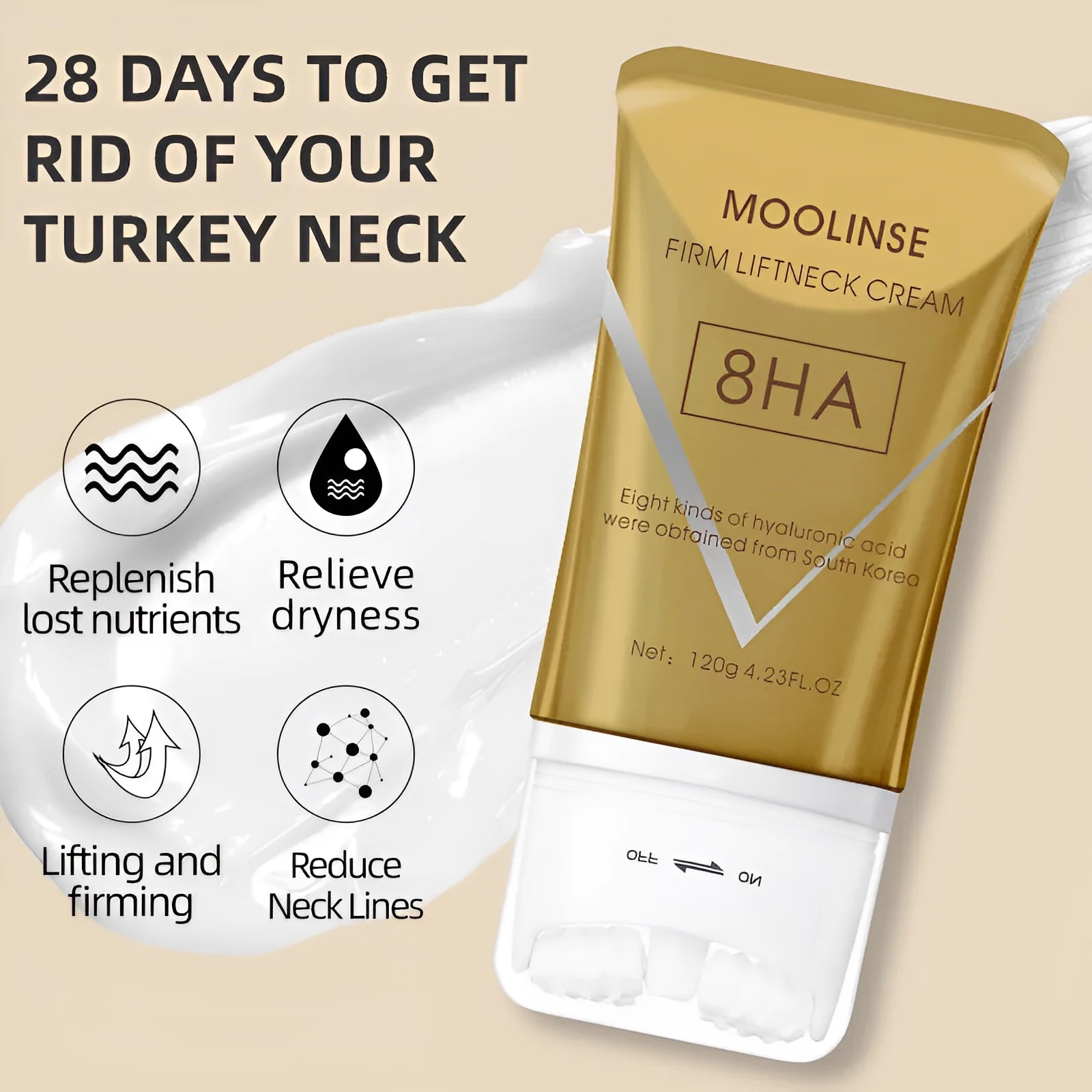 120ml neck firming massage cream bottle for lifting and firming neck skin
