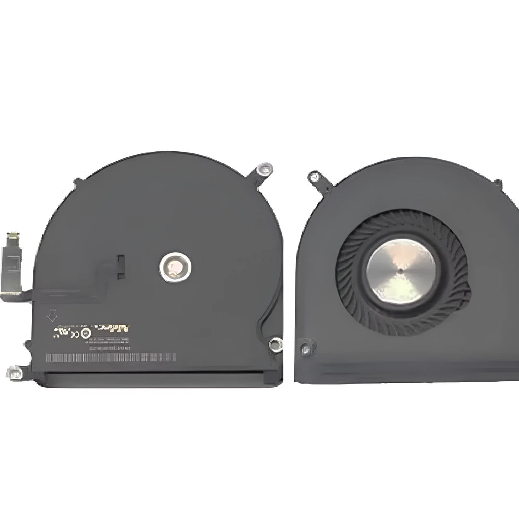 MacBook Pro A1398 laptop cooling fan replacement part with colour-coded housing variants