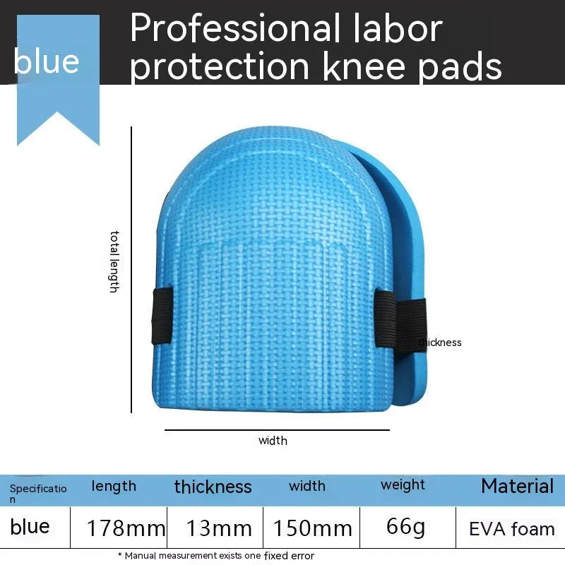 A pair of thick EVA foam kneepads in different colours for work on tile floors.