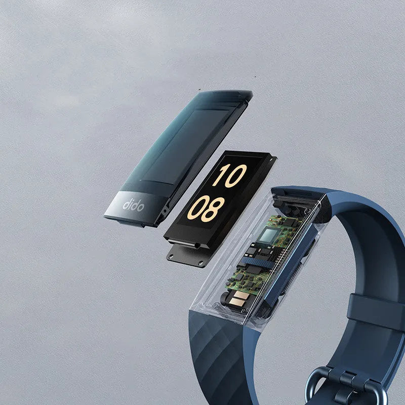 Y6 Black smart health bracelet showing blood pressure, SpO2 and ECG monitoring on 1.1-inch screen