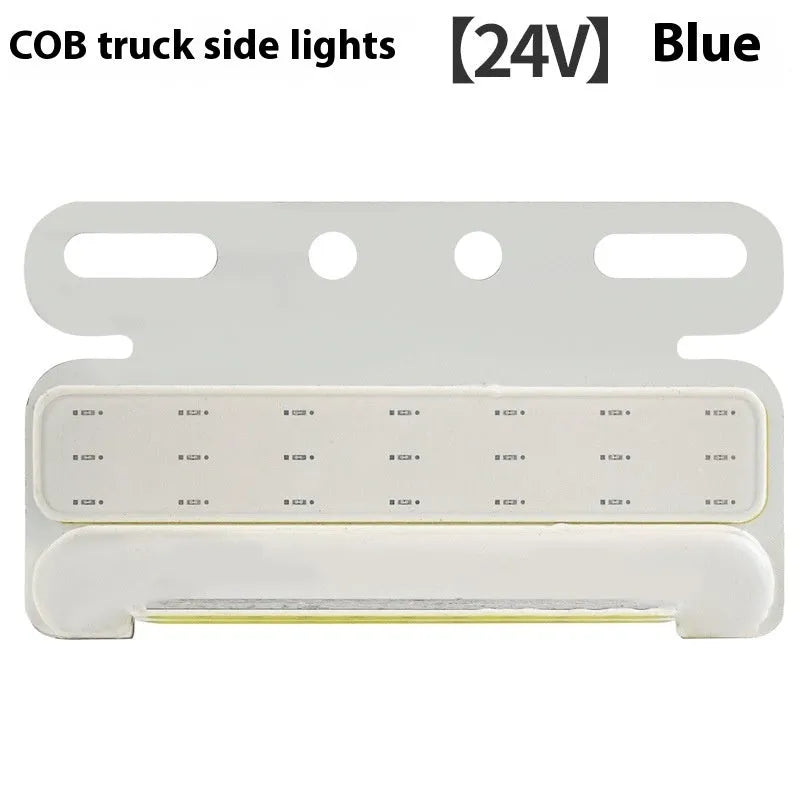 Waterproof COB LED truck side light in aluminum alloy housing available in red white yellow green blue for 12V 24V vehicles
