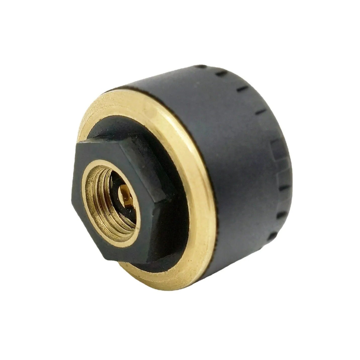 Bluetooth tyre pressure monitoring system showing four black sensors for smartphone display