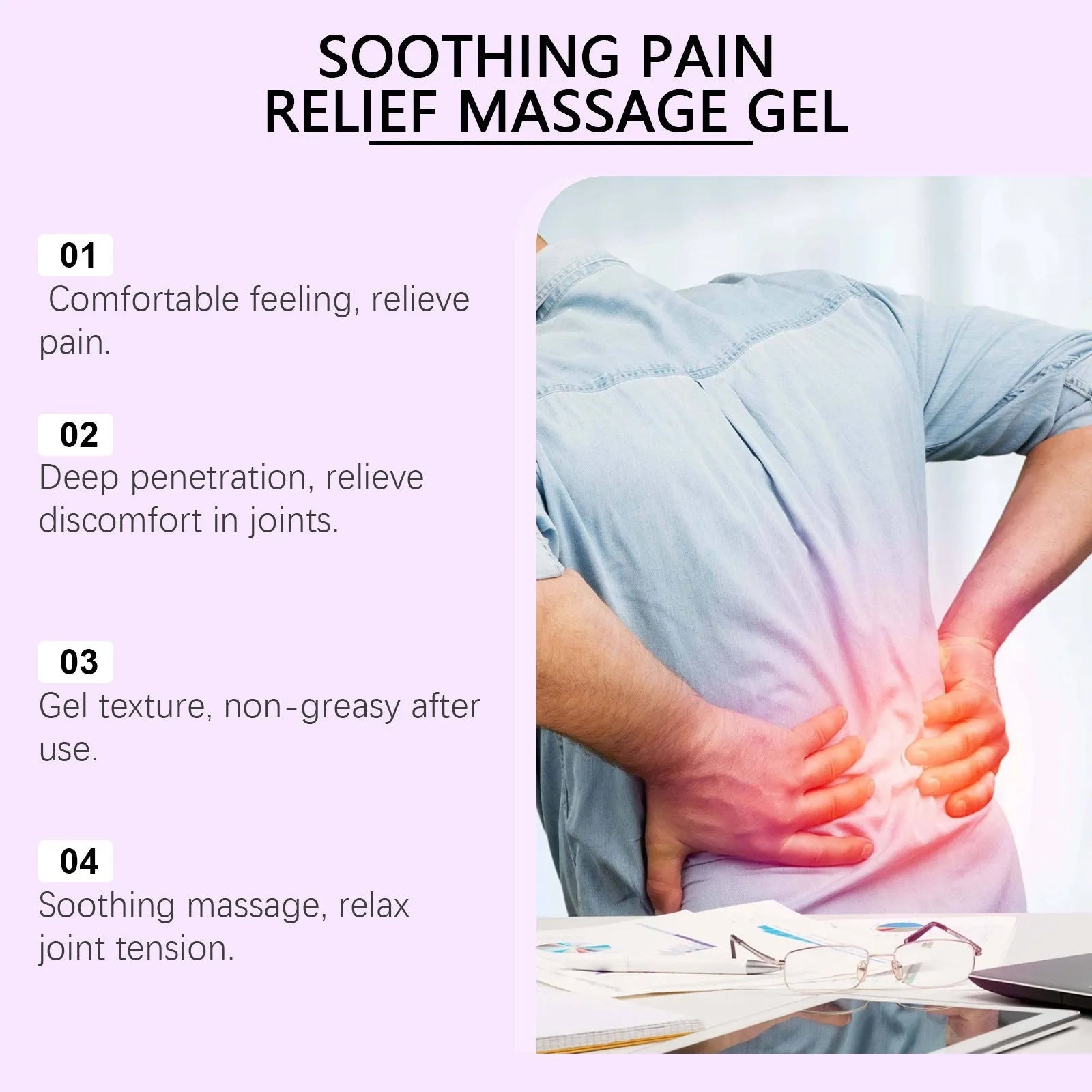 100g tube of body massage gel for joints, knees, and elbows on a plain background.