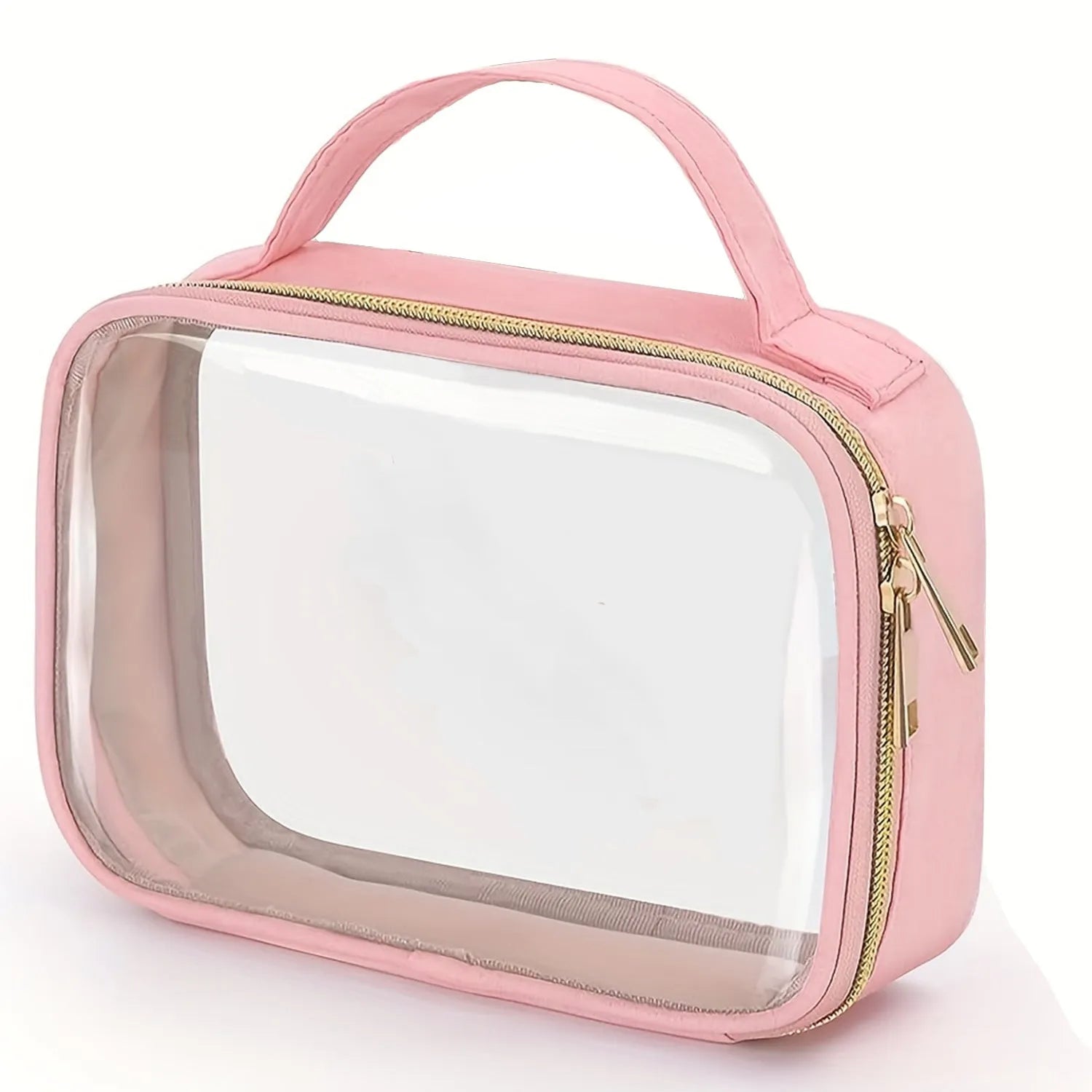 Transparent PVC lipstick storage bag with chain handle in multiple colour options